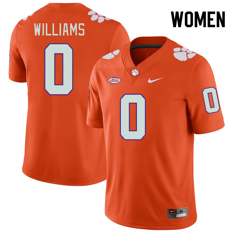 Women's Clemson Tigers Antonio Williams #0 College Orange NCAA Authentic Football Stitched Jersey 23JZ30DB